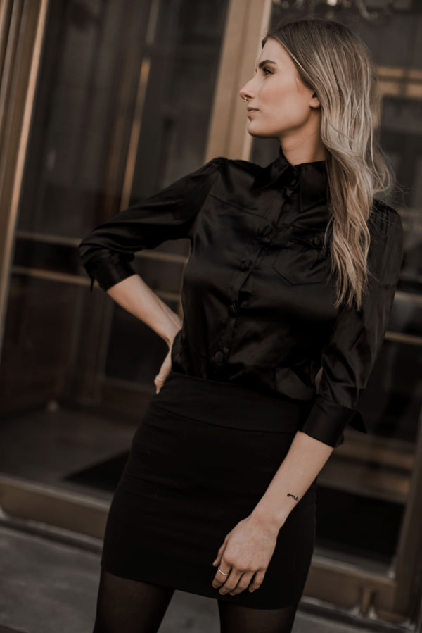 Diane Von Furstenberg Black Silk Shirt