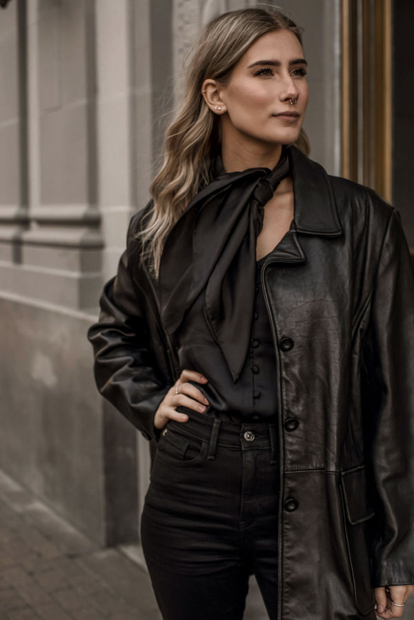 Genuine Black Leather Coat