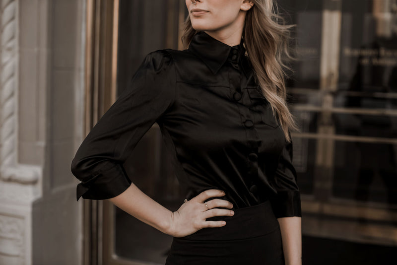 Diane Von Furstenberg Black Silk Shirt